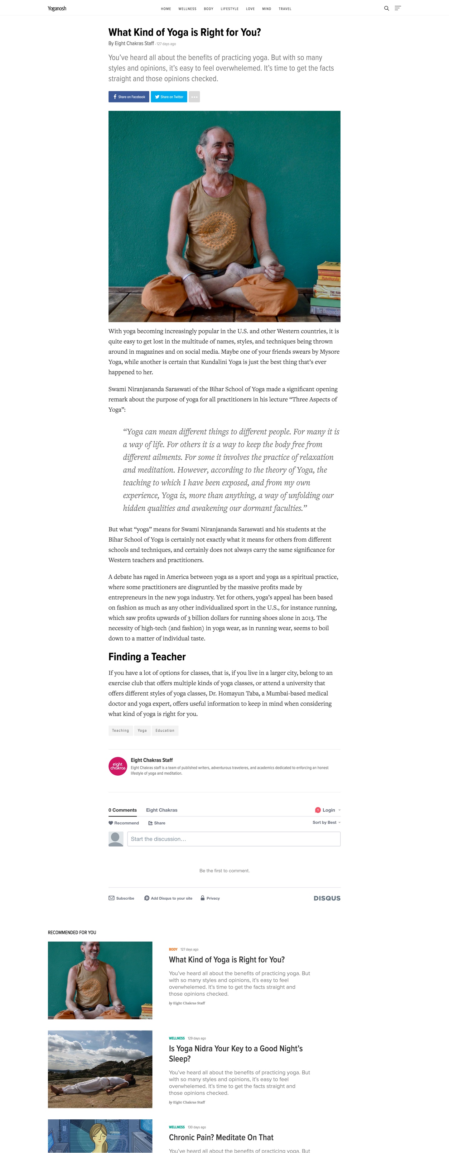 Yoganosh article page